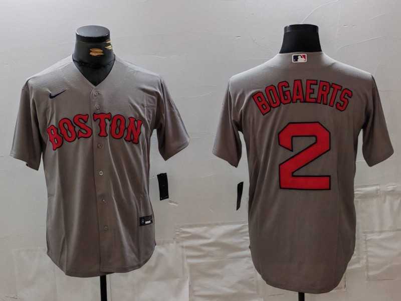 Men%27s Boston Red Sox #2 Xander Bogaerts Grey Cool Base Stitched Jersey->arizona diamondbacks->MLB Jersey